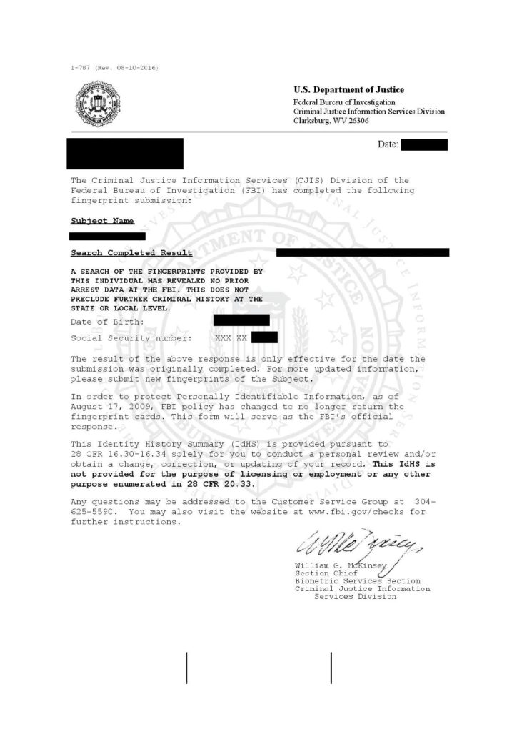 芝加哥无犯罪记录证明领事公证认证样本